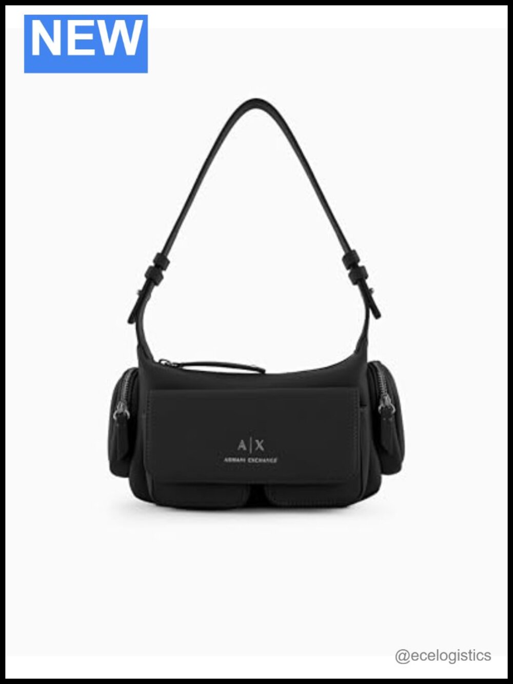 Armani Exchange Women's Rachel Shoulder Small Bag, Black, One Size